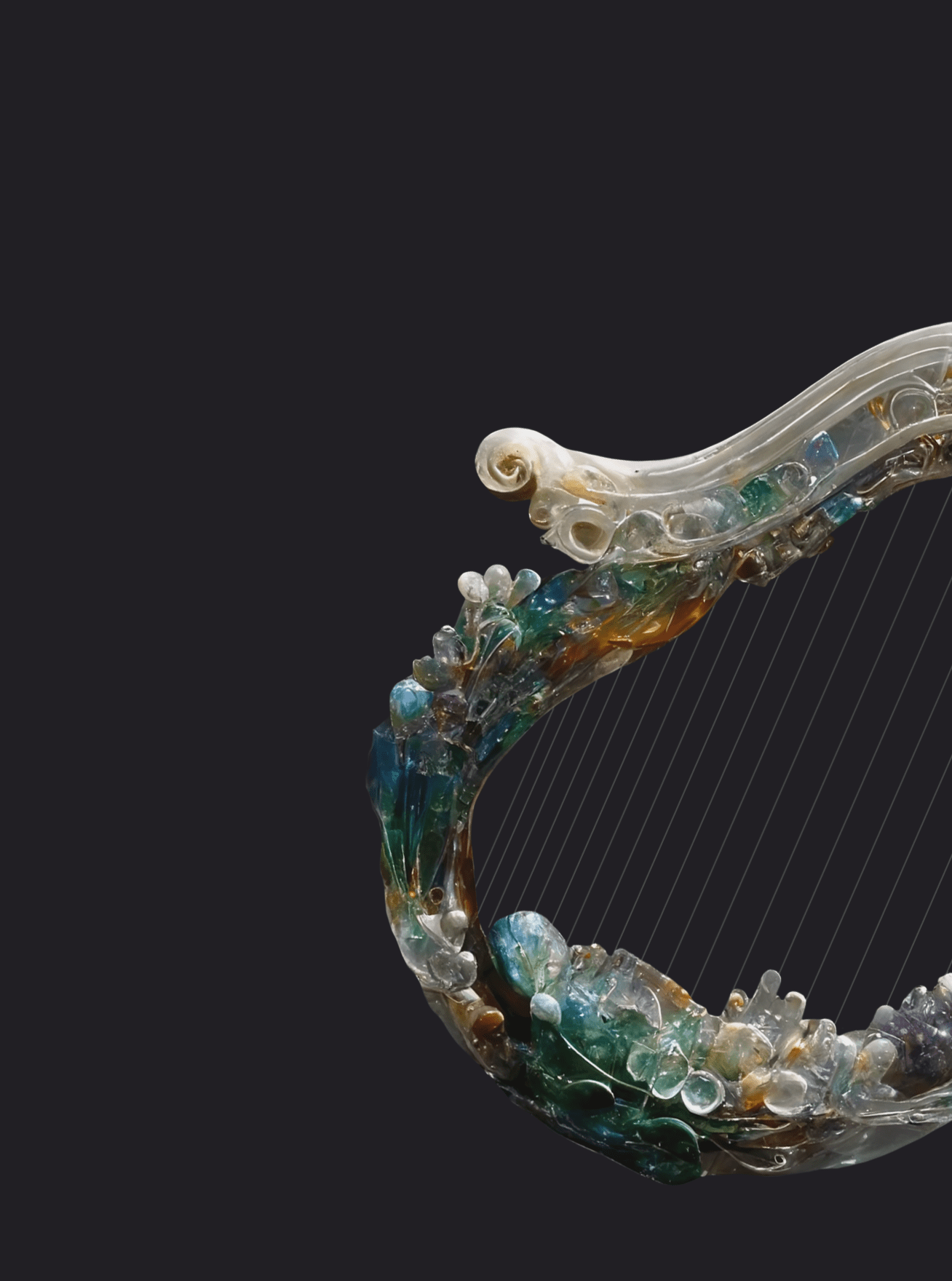 Bras Glass Marble Lyre